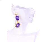 14K Gold CZ Water Drop Earrings for Women - Image 5