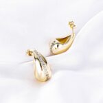 14K Gold Plated Zircon Stud Earrings - Image 6