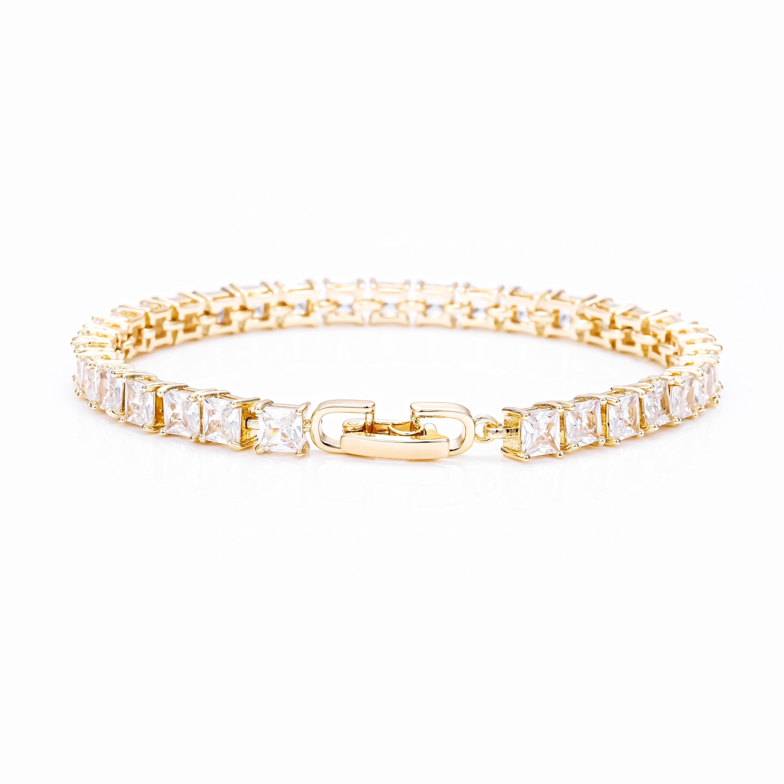 H02f91c5be67c4517956e2ebe098c063 14K Gold Plated CZ Tennis Bracelet – Minimalist Luxury - Image 1
