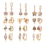 18K Gold Plated Drop Huggie Hoop Earrings for Women - Image 5