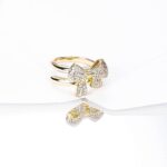 14K Gold Plated Zircon Bowknot Ring - Image 4