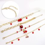 14K Gold Plated Cherry Charm Bracelet for Women - Image 2