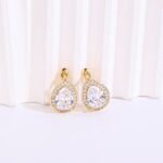 14K Gold Plated Chunky Zircon Huggie Earrings for Women - Image 3