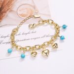 Handmade Turquoise Bracelet With 14K Gold Plating - Image 3