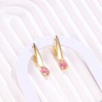 Gold Plated Zircon Dangle Earrings – Elegant Minimalist Drop - Image 5