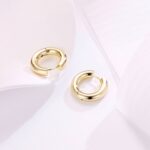 14k Gold Plated Minimalist Hoop Huggie Earrings