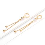 18K Gold Plated CZ Tassel Earrings – Minimalist Luxury - Image 3