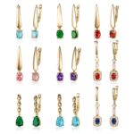 Gold Plated Zircon Dangle Earrings – Elegant Minimalist Drop