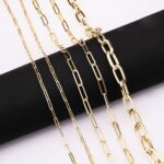 Paperclip Necklace 14K Gold Plated Minimalist Chain - Image 2
