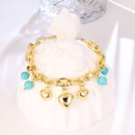 14K Gold Turquoise Bead Bracelet – Minimalist Luxury - Image 4