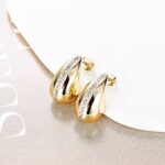 14K Gold Plated Zircon Stud Earrings - Image 5