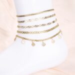 14K Gold Plated Waterproof Smile Anklet for Women