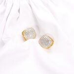 14K Gold Plated Zirconia Iced Out Hoops Earrings – Elegant Huggies for Women - Image 4