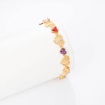 18k Gold Virgin Mary Bracelet with Multicolor Zirconia - Image 2