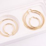Gold Plated Chunky Hoop Earrings – Waterproof Minimalist Luxury - Image 4