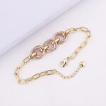14K Three Gold Plated Oro Pluseras Tri Tone Bracelet
