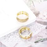 14K Gold Huggie Earrings with Cubic Zirconia - Image 5