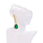 Gold Plated Zircon Dangle Earrings – Elegant Minimalist Drop - Image 4
