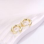 14k Gold Plated Minimalist Hoop Huggie Earrings - Image 2