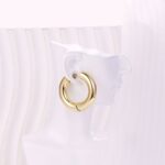 14k Gold Plated Minimalist Hoop Huggie Earrings - Image 3