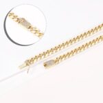 14K Gold Filled Zircon Cuban Link Necklace - Image 3
