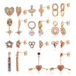 18K Gold Plated Drop Huggie Hoop Earrings for Women - Image 3