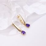 Gold Plated Zircon Dangle Earrings – Elegant Minimalist Drop - Image 2