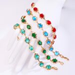 18K Gold Colorful Zircon Tennis Bracelet for Women - Image 5
