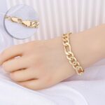 14K Gold Plated Figaro Chain Bracelet – Minimalist Chunky Luxury