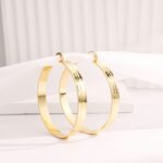 14K Gold Plated Chunky Hoop Earrings for Women - Image 5