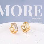 18K Gold Plated Zircon Huggie Hoop Earrings for Women - Image 2