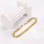 14k Gold Plated Thick Chain Bracelet – Trendy Unisex Style - Image 5