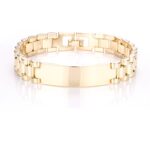14k Gold Plated Curved Bar Watch Band Bracelet - Image 5