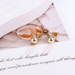 14K Gold Plated Round Stud Earrings – Minimalist Shine - Image 2