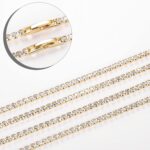 Brass Cuban Tennis Necklace 14K Gold Plated Zircon - Image 2