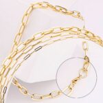 Paperclip Necklace 14K Gold Plated Minimalist Chain - Image 3