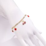 14K Gold Plated Cherry Charm Bracelet for Women - Image 5
