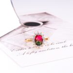 18k Gold Plated Flower Ring with Gradient Zircon - Image 4