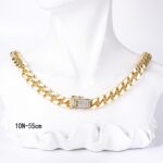 14k Gold Plated Oro Cuban Chain Necklace Bracelet – Modern Hiphop Zircon Link - Image 3