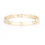 14k Gold Plated Curved Bar Watch Band Bracelet - Image 4