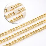 14k Gold Plated Oro Cuban Chain Necklace Bracelet – Modern Hiphop Zircon Link - Image 4