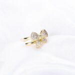 14K Gold Plated Zircon Bowknot Ring - Image 3