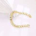 14K Gold Plant Link Chain Bracelet – Minimalist Luxury - Image 3