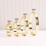 14K Gold Plated Chunky Hoop Earrings for Women - Image 2