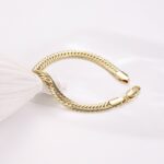 14k Gold Plated Thick Chain Bracelet – Trendy Unisex Style - Image 4