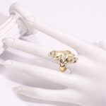 Minimalist Geometric Hollow Leaf Ring for Women