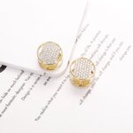 14K Gold Plated Zirconia Iced Out Hoops Earrings – Elegant Huggies for Women - Image 2