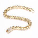 14K Gold Plated Cuban Link Bracelet – Modern Zirconia Shine - Image 2