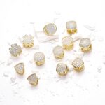 14K Gold Plated Zirconia Iced Out Hoops Earrings – Elegant Huggies for Women