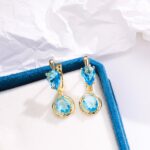 14K Gold CZ Water Drop Earrings for Women - Image 3